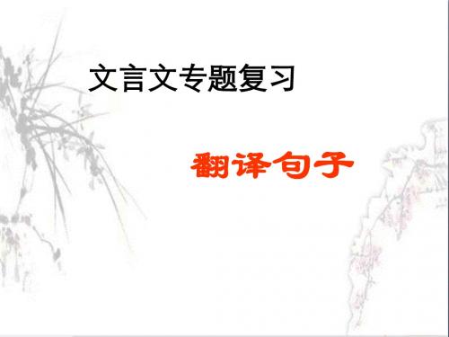 高考文言文专题复习翻译句子 PPT精品课件(共27张)