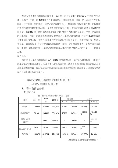 华谊兄弟财务报表存在问题的建议