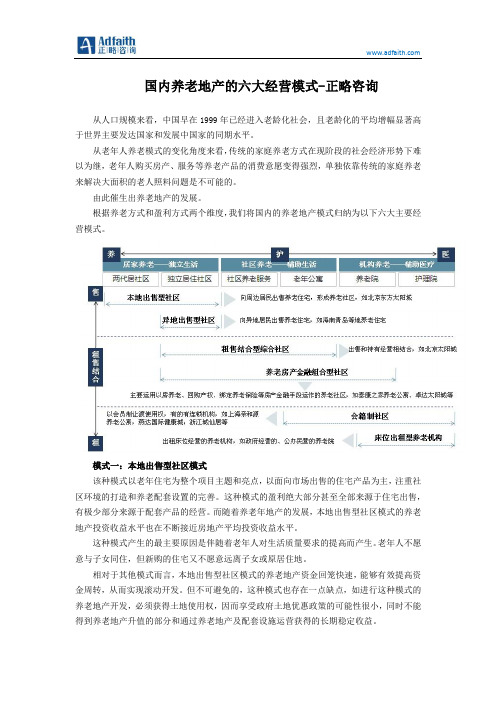 国内养老地产的六大经营模式-正略咨询