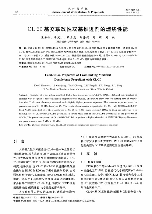 CL-20基交联改性双基推进剂的燃烧性能