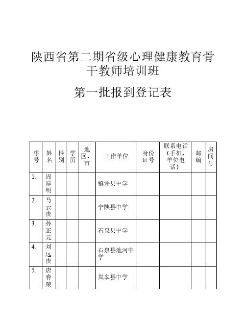 报到登记表