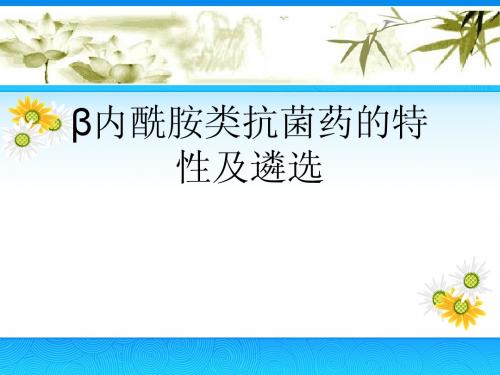内酰胺类药物特性及遴选