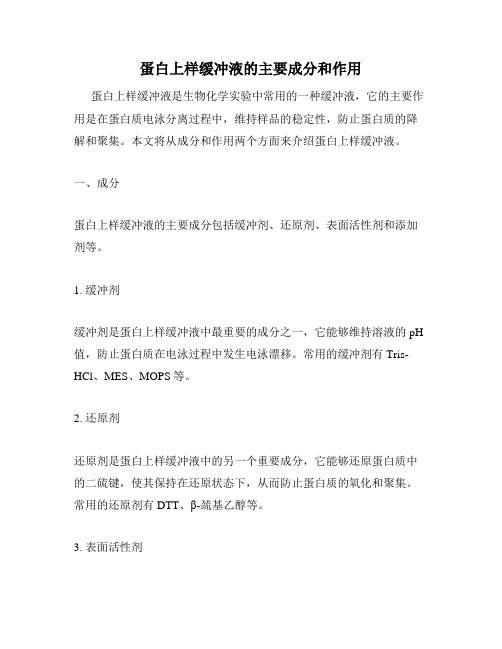 蛋白上样缓冲液的主要成分和作用