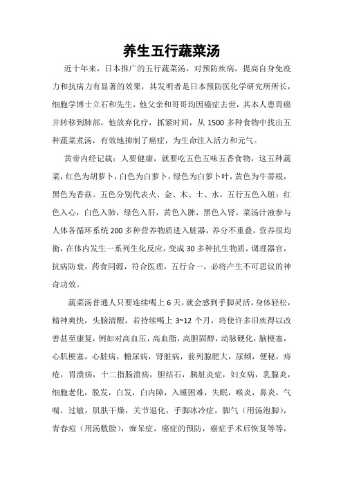 养生五行蔬菜汤