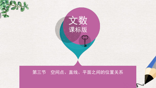 高三数学一轮复习第八章立体几何第三节空间点直线平面之间的位置关系课件文