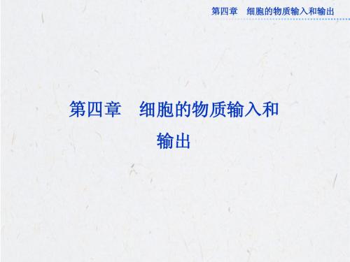 2013年人教版生物必修1全册精品课件 第四章 第1节
