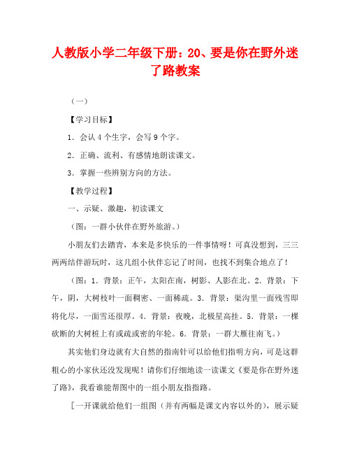 人教版小学二年级下册：20、要是你在野外迷了路教案