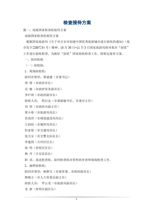 检查接待方案