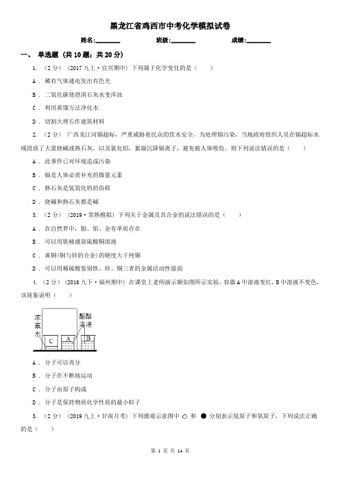 黑龙江省鸡西市中考化学模拟试卷