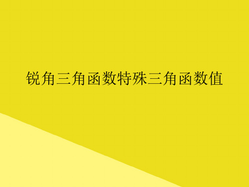 锐角三角函数特殊三角函数值PPT资料(正式版)