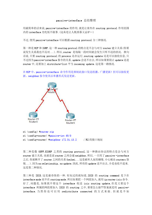 passive-interface 总结整理