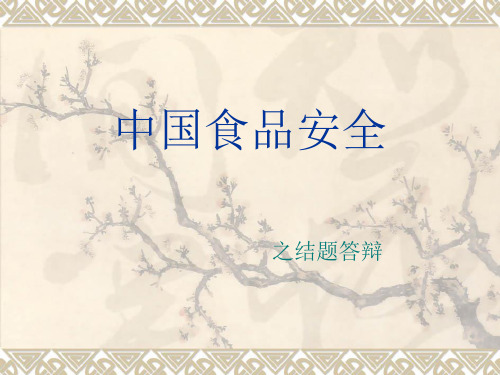 中国食品安全之结题答辩
