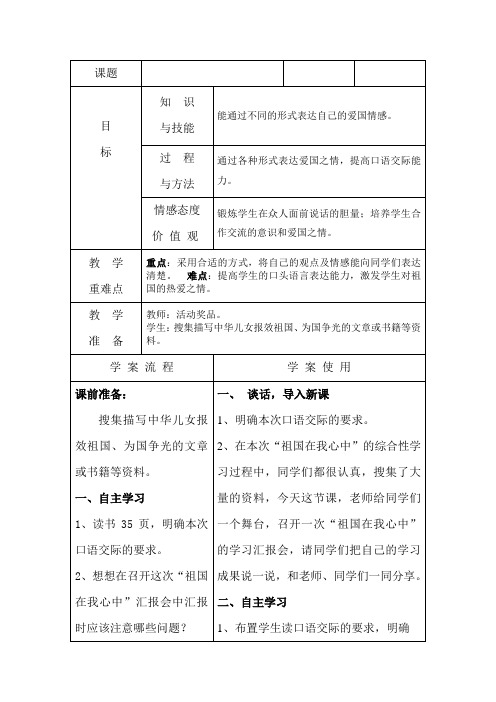 人教版小学语文六年级上册《第二组：口语交际·习作二：口语交际》优质课获奖教案_0