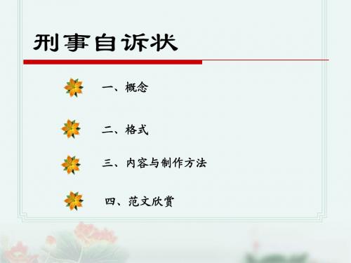 刑事自诉状
