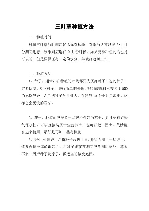 三叶草种植方法
