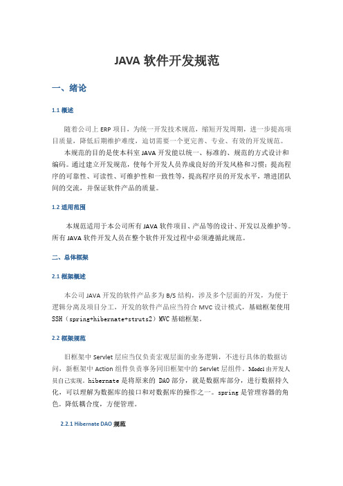 Java软件开发规范