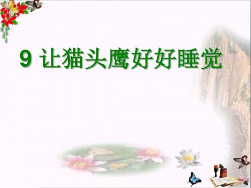 《让猫头鹰好好睡觉》 精品PPT课件(共20张)