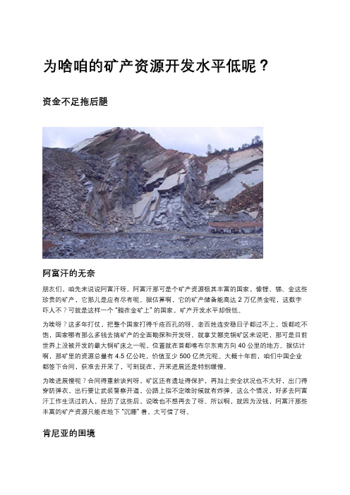矿产资源开发水平低的原因
