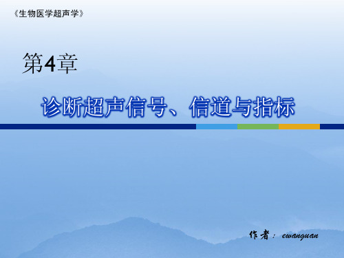 第4章_诊断超声信号、信道与指标