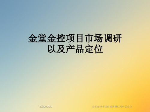 金堂金控项目市场调研以及产品定位