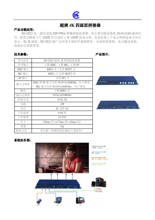 超清4K四画面拼接器