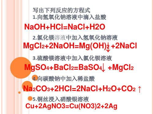 溶液中溶质成分的探究