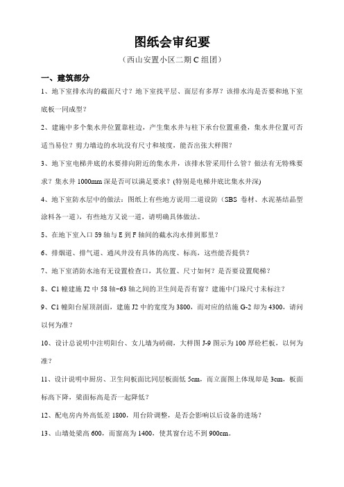 图纸会审纪要(西山)