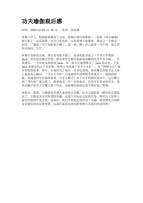 功夫瑜伽观后感