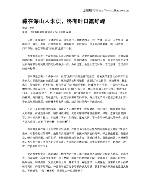 藏在深山人未识,终有时日露峥嵘
