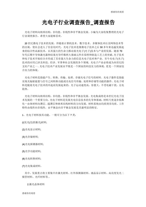 光电子行业调查报告.doc