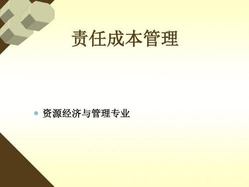 责任成本管理ppt课件