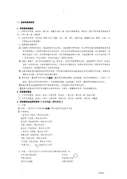 化学选修5有机化学基础_知识点