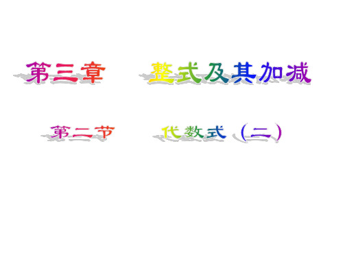 北师大数学七年级上册3.3整式(共9张PPT)