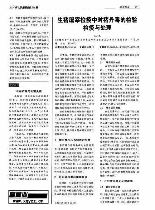 生猪屠宰检疫中对猪丹毒的检验检疫与处理