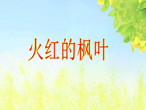 北师大版语文第三册《火红的枫叶》PPT课件2PPT、优质教学课件