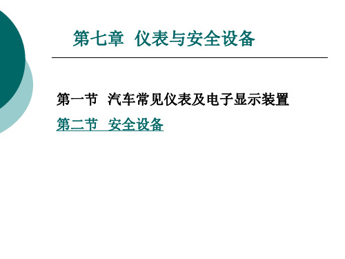 仪表与安全设备PPT课件