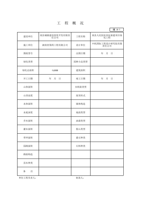 室外附属工程全套园林竣工资料