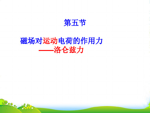 人教版高中物理选修31课件：3.5+磁场对运动电荷的作用洛伦兹力+(共24张PPT)