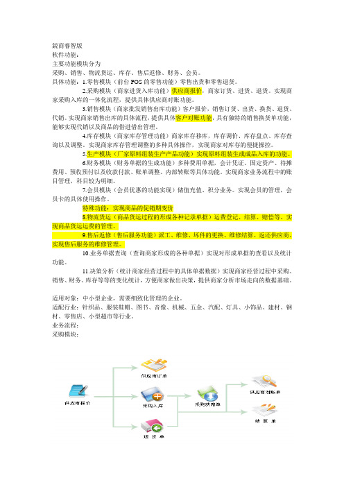 锐商睿智版功能