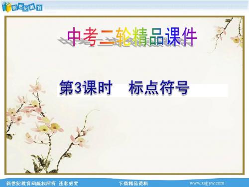 【2014中考绝胜语文】二轮复习精品资源系列之三：标点符号(课件+当堂真题精练)