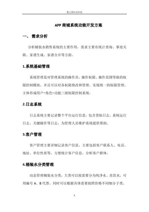 APP商城系统功能开发方案