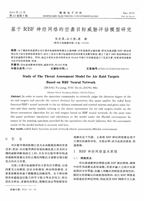 基于RBF神经网络的空袭目标威胁评估模型研究