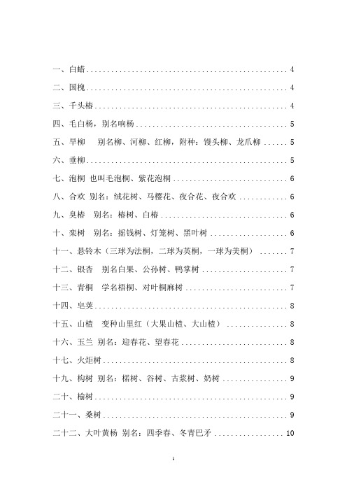 园林植物品种、习性及易发病虫害