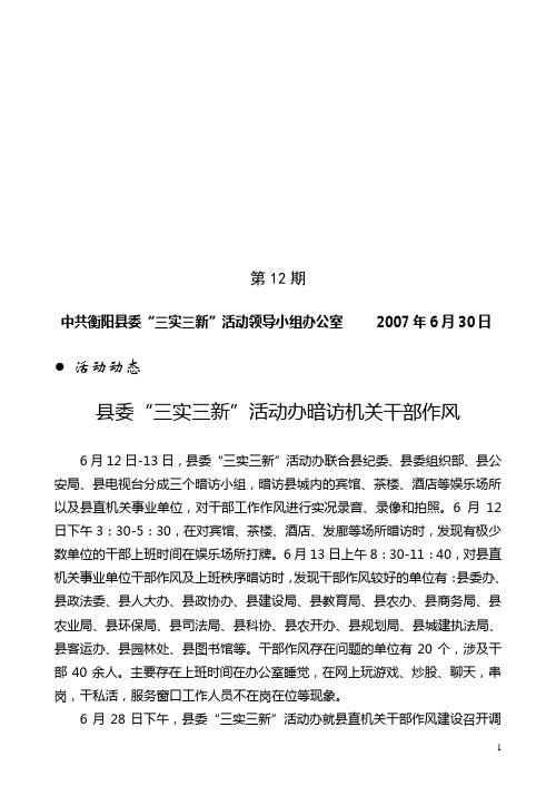 “三实三新”活动简报12