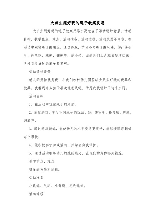 大班主题好玩的绳子教案反思.doc
