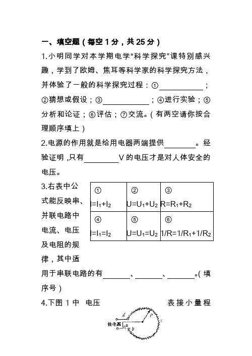 2020物理八年级人教下期中试卷