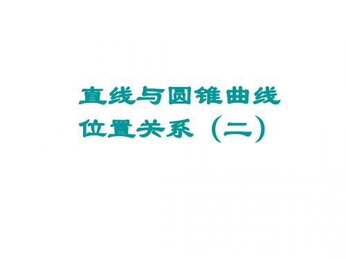 直线与圆锥曲线(二)概要