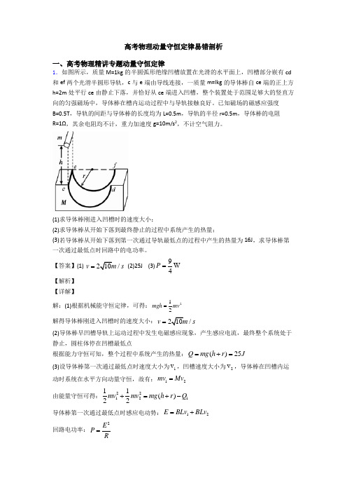 高考物理动量守恒定律易错剖析