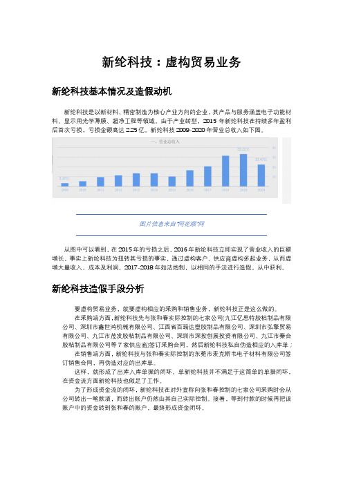 新纶科技造假分析