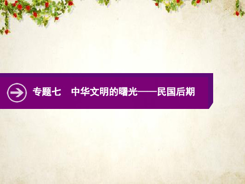 2020高考历史二轮课件：专题七 中华文明的曙光——民国后期 